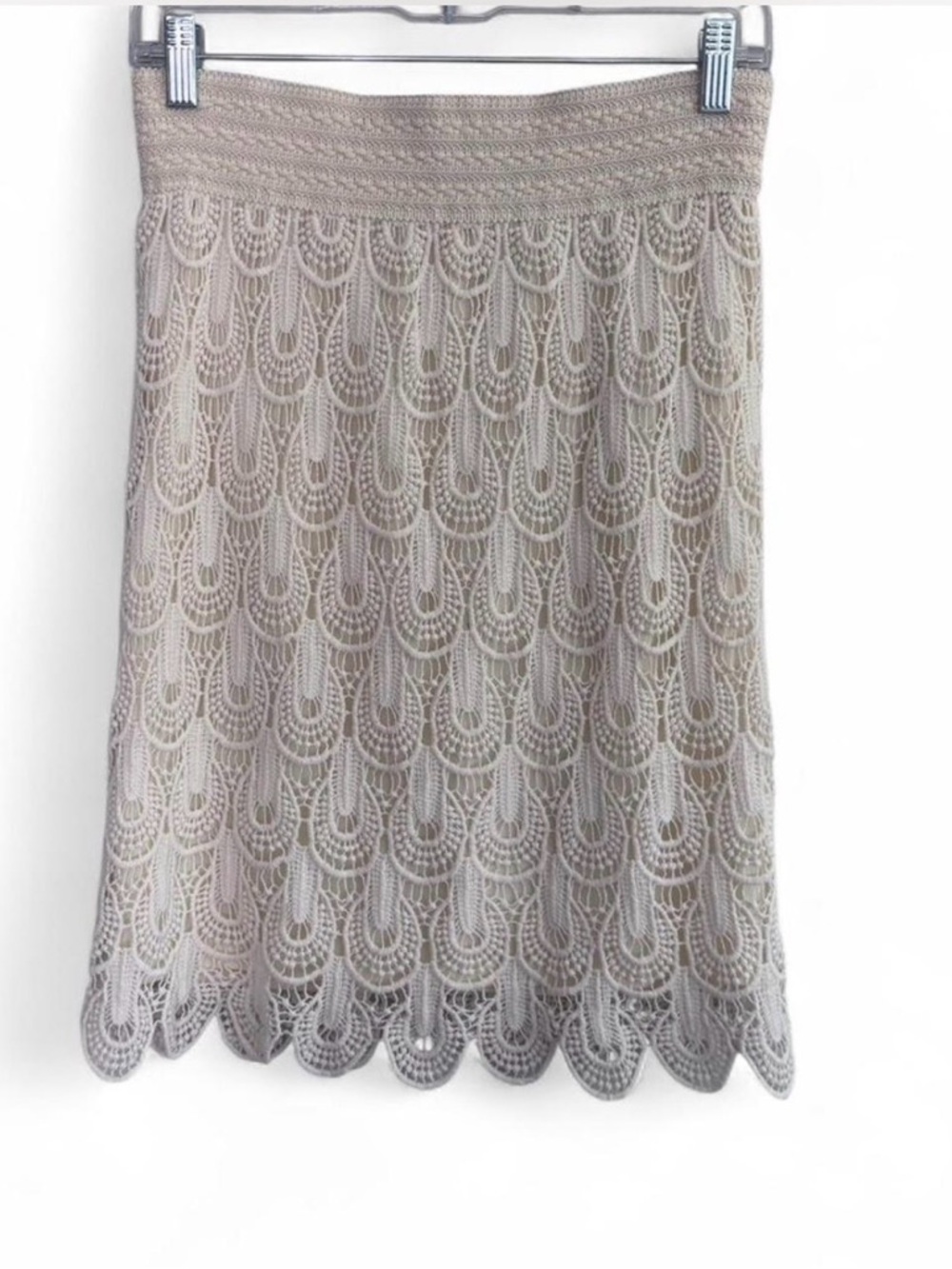 Jolt Cream Lace-Overlay Pencil Skirt Size XS